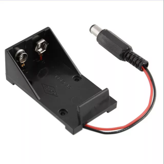 2x 9V Battery Holder Box Case Wire Connector 5.5 * 2.1mm for Arduino .zy