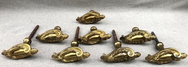 8 antique french castle door handles knobs lot 19th century gilded bronze