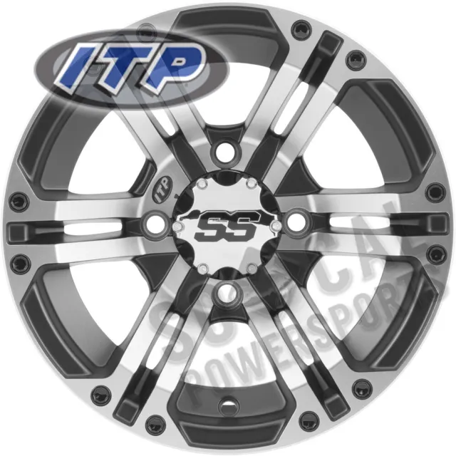 ITP SS212 Wheel 14x6 4/110 Mach w/Blk 4+2 KVF650 Brute Force 4X4i IRS 2011-2013