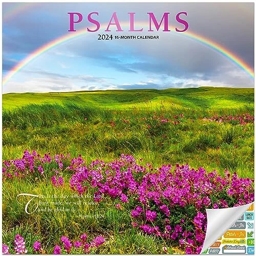PSALMS CALENDAR 2024 Deluxe 2024 Christian Wall Calendar Bundle with