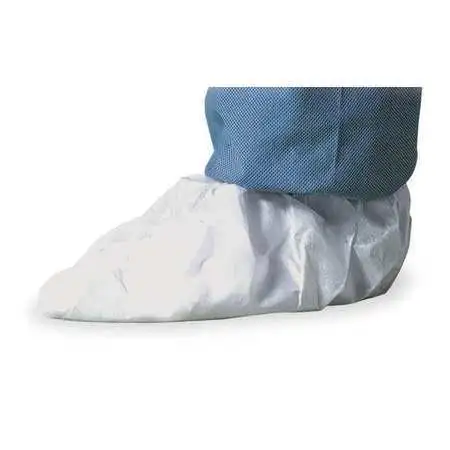 Dupont Ic451swhmd01000b Tyvek Isoclean Shoe Covers,Slip Resist,M,Wh,Pk100