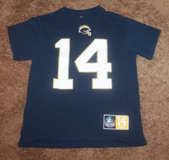 San Diego LA CHARGERS Dan Fouts Helmet NFL HOF Majestic Jersey 14 Shirt MEDIUM
