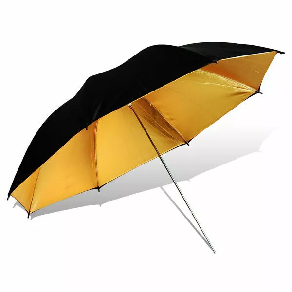 LSP 1PACK 40" Reflector Umbrella Photo Studio Black Gold Video Flash Reflective