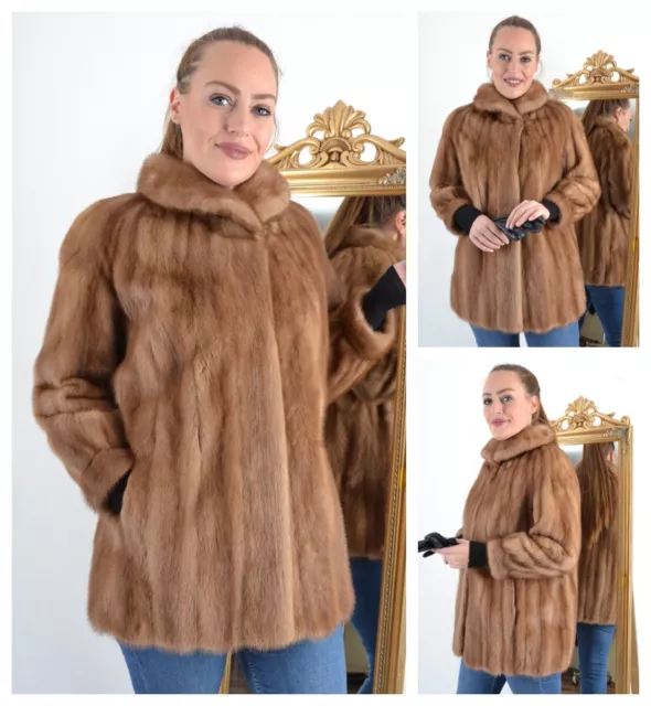 A4625 Echt Nerz Jacke Pelz Pelzjacke Nerzjacke - Real Ranch Mink Fur Jacket