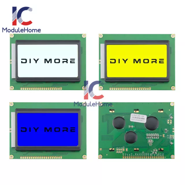 5V 12864 LCD Display Module 128x64 Dots Graphic Matrix Yellow White Blue Display