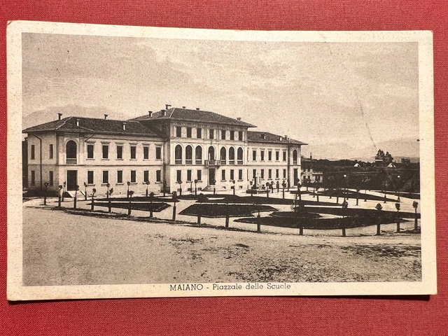 Cartolina - Maiano ( Lodi ) - Piazzale delle Scuole - 1937