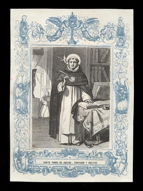 santino incisione 1700  S.TOMMASO D'AQUINO