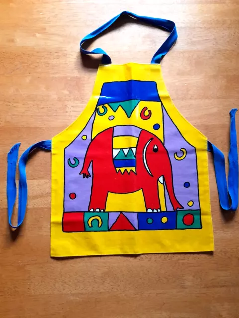 Sarah Collins Childrens Apron. Elephant Design. Made in UK.