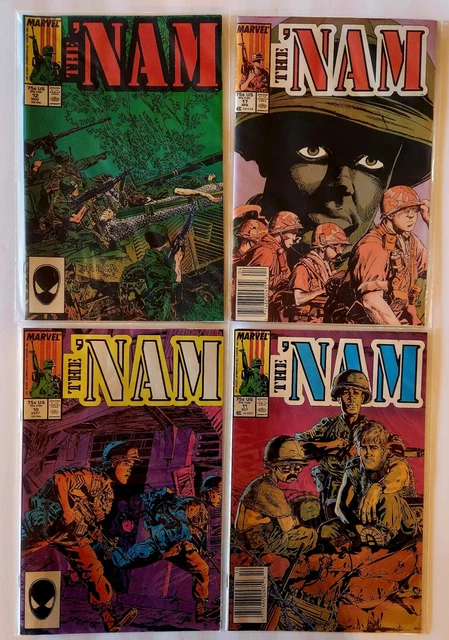 Marvel Comics "THE NAM" COPPER AGE 1986 ALL VF+ LOT OF 4 NICE EARLY RUN VIETNAM