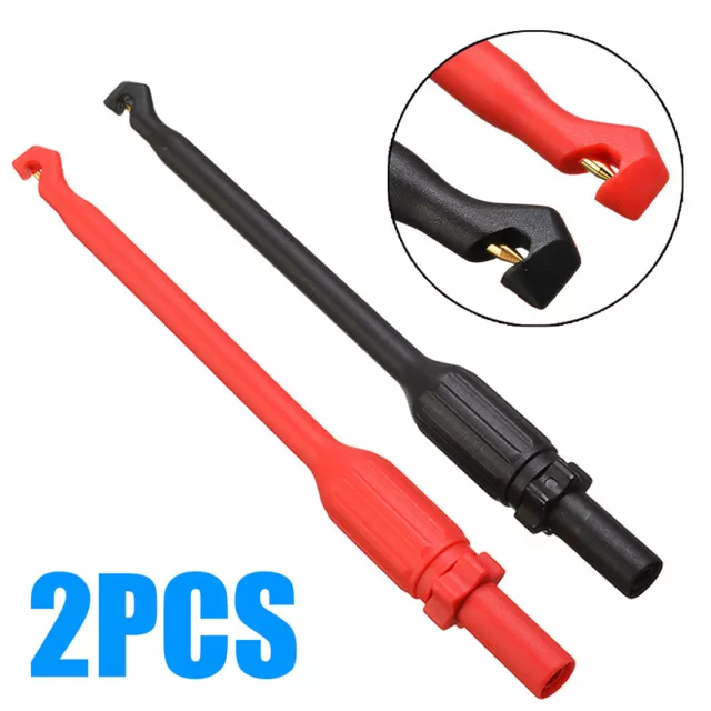 2X 4mm Test Lead Kit Power Probe Wire Piercing Clip Tool Automotive Multimeter 2