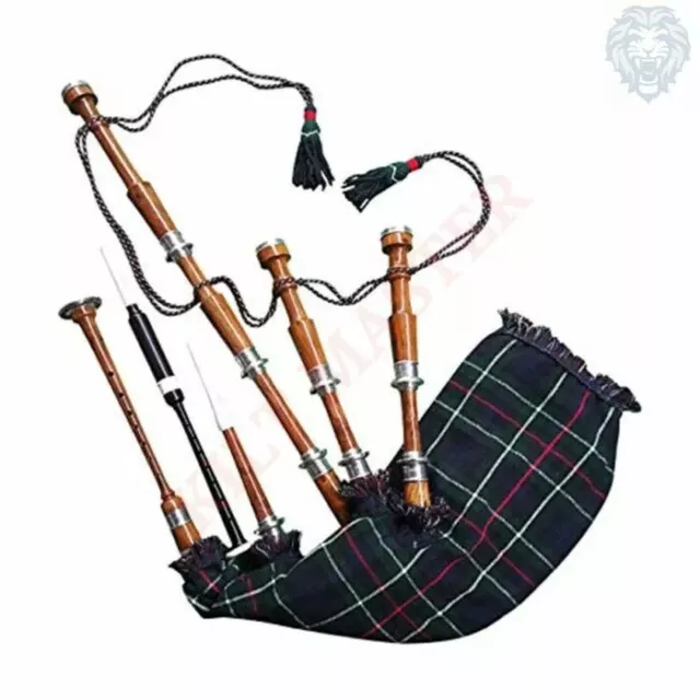 Silver Mounts Rosewood Black Bagpipes  Scottish Highland Bagpipes with bag