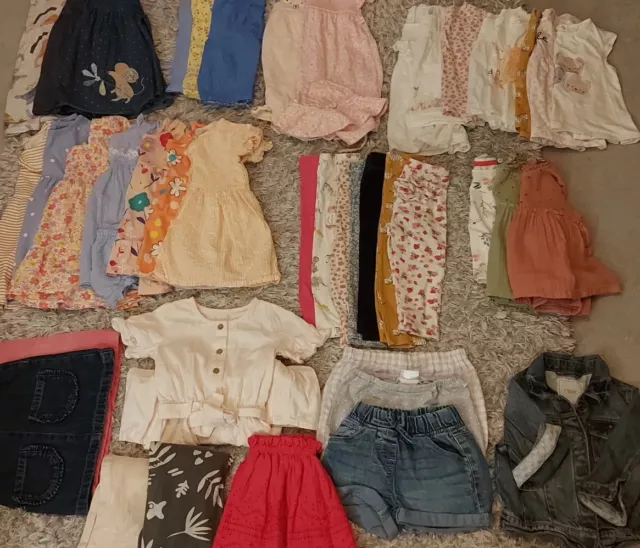 HUGE baby girls spring/summer clothes bundle 12-18 months (46 items) NEXT M&S ++