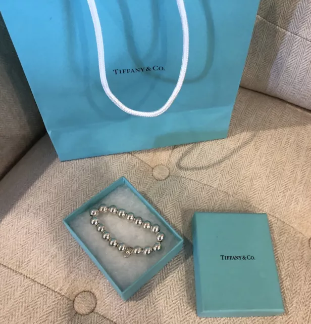 Tiffany & Co. Sterling Silver 925 Hardwear 10Mm Ball 7" Bracelet W/ Box & Ribbon