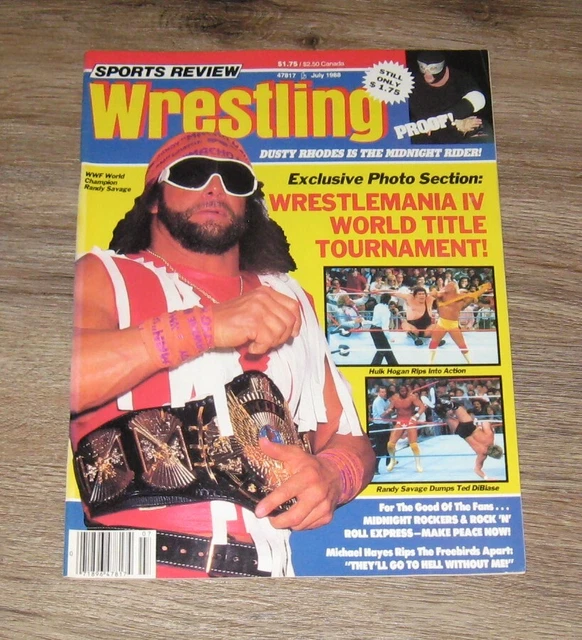 SPORTS REVIEW WRESTLING 1988 magazine Randy Savage HULK HOGAN Dusty