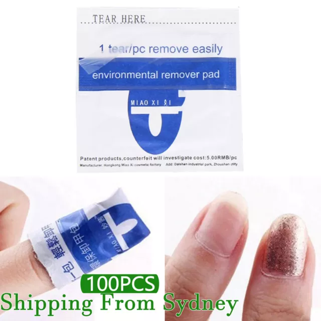 100X Disposable Gel Polish Remover UV Soak Off Acetone DIP SNS Nail Removal Wrap