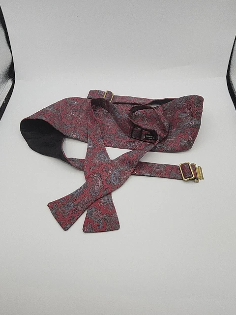 Robert Talbot Maroon Paisley SILK ADJUSTABLE CUMMERBUND & BOW TIE