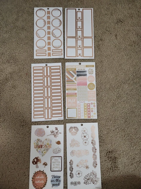 Hippie Rose gold Nature Flower Quote Motivation Planner Stickers Work School