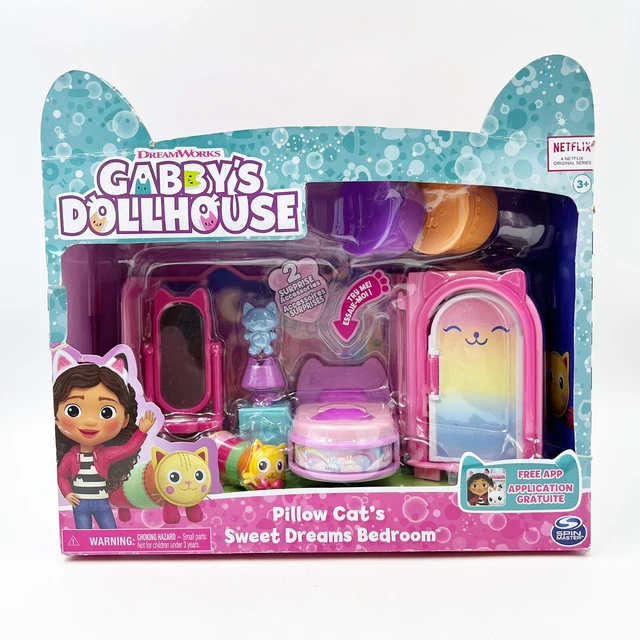 DREAMWORKS GABBY'S DOLLHOUSE Pillow Cat's Sweet Dreams Bedroom, 9 Piece