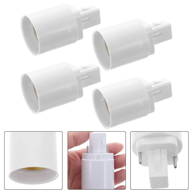4 pz Testa Lampada Conversione G24d G24 E27 Adattatore E27 Convertitore Base Lampadina Bianco