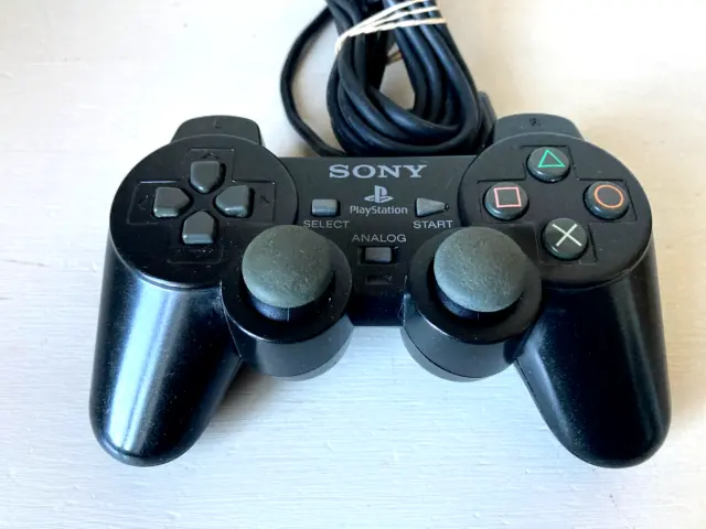 Official Sony DualShock 2 Controller for PlayStation 2 PS2 Black NEW BUTTON FLEX