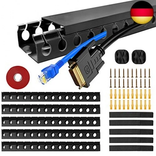 5 Stück Kabelkanäle, Kabelmanagement Schreibtisch Kabelabdeckungen Verstecken f
