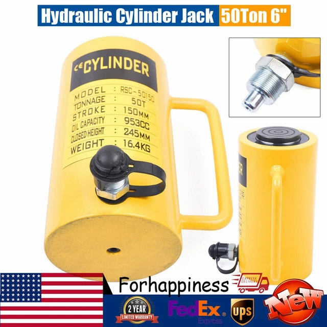 Jack de cilindro hidráulico 50 toneladas 6" tiempos cilindro telescópico de acción única 150 mm