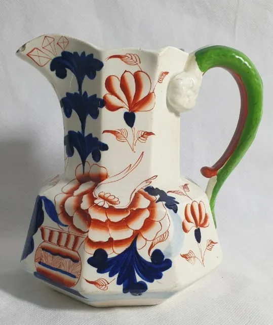 An Antique Early 19thC Gaudy Welsh Pottery Jug, Hand Painted