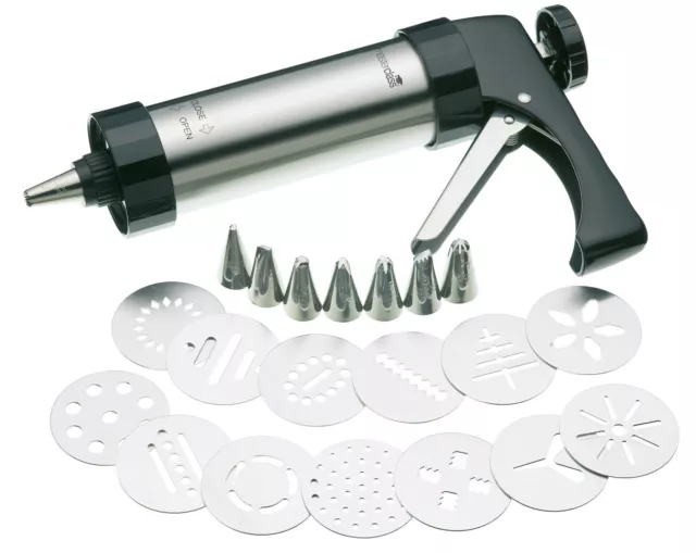 Masterclass Heavy Duty Professional Trigger Action Cake Icing & Biscuit Gun Set