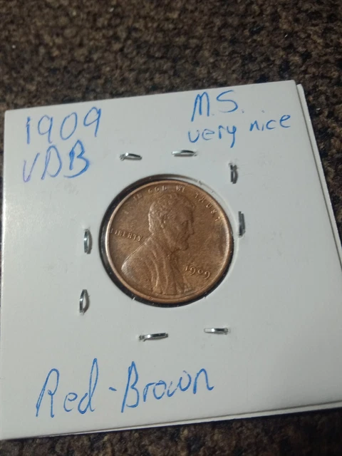 1909-p VDB Lincoln Wheat Cent Penny UNC red brown satin luster uncirculated