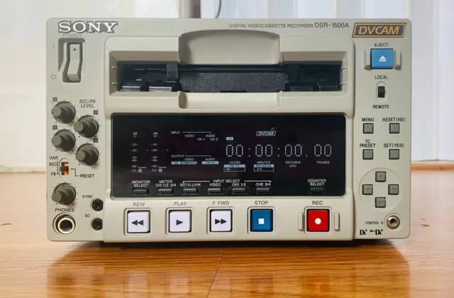 Sony DSR-1500A DV/DVCam Video Recorder/Player w/Remote Fully Works LOW DRUM HRS.