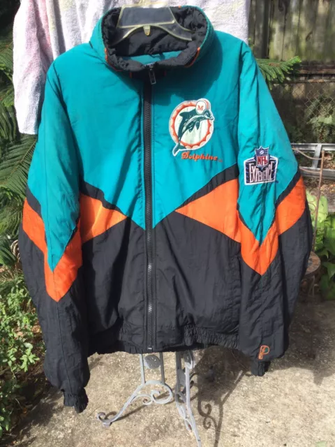 Maker of Jacket Black Leather Jackets Vintage Pro Player NFL Miami Dolphins
