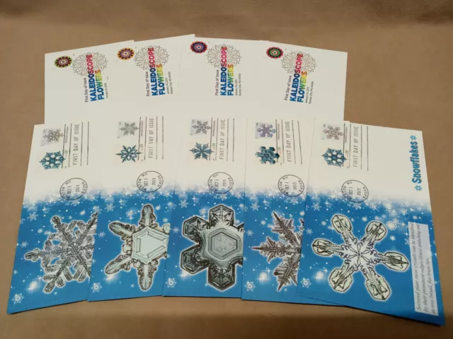 US First Day Issue Covers - Lot of 9 Covers SNOWFLAKES & KALEIDOSCOPE (FDC68)