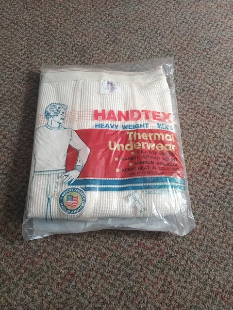 Vtg NOS Mens Handtex Thermal Underwear Bottom Pants SZ XL Heavy Weight