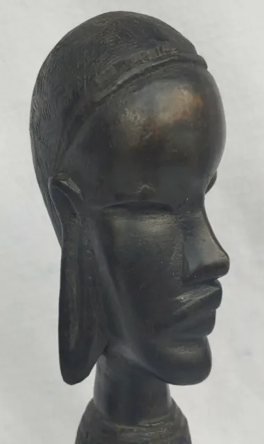 Old Vintage Carved Wooden Africa African Tribal Art Figure Statue Bust Sculpture
