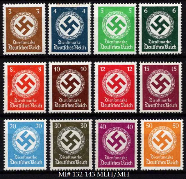 DR Deutsches Reich/German Empire Official Stamps Mi № 132-143 (MLH/MH) 1934 CV!