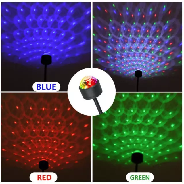 7 COLOR LED Starry Sky Projection Lamp USB Mini Car Roof Star Night ...