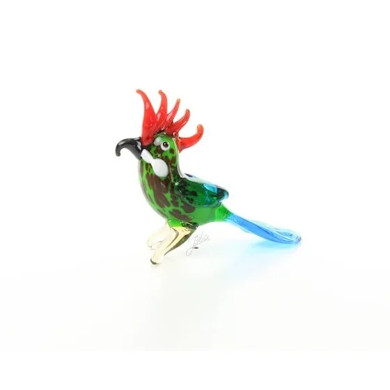 9973804-x Piccolo Vetro Figura Colorato Uccello Kakadu H7cm Risoluzione Raccolta