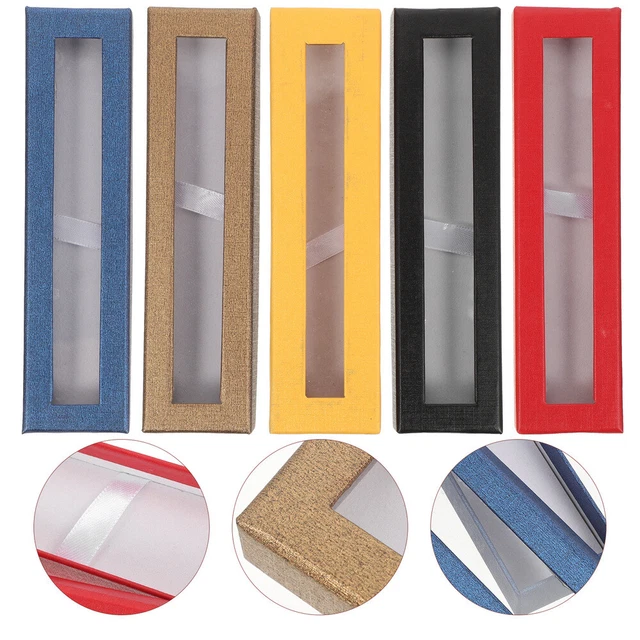 5 piezas Caja de envoltura de bolígrafo de regalo Caja de almacenamiento de lápiz visible Pluma estilográfica Caja de embalaje