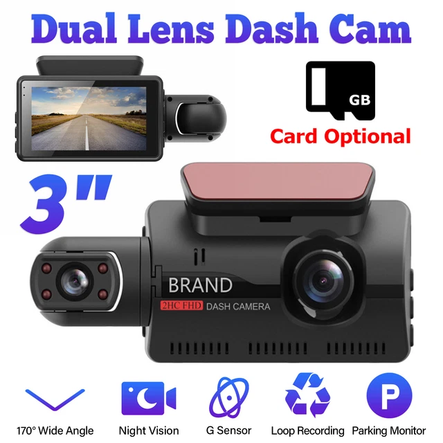 1080P Dual Lens Car DVR Dash Cam Video Recorder G-Sensor Front Inside Camera HD