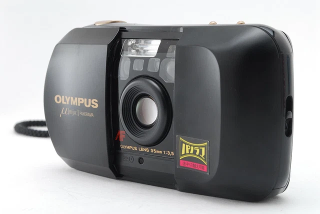 NEAR MINT+++] OLYMPUS μ mju Panorama Black 35mm f/3.5 Point