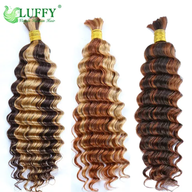 Human Hair Bulk for Braiding Wet and Wavy Loose Deep Wave No Weft