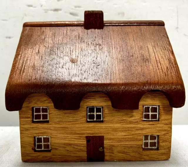 Lovely Well Detailed Wooden Model Of An English Thatched House