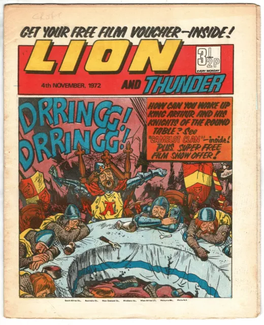 Lion and Thunder comic 4th November 1972 Zip Nolan, Carson's Cubs - combined P&P