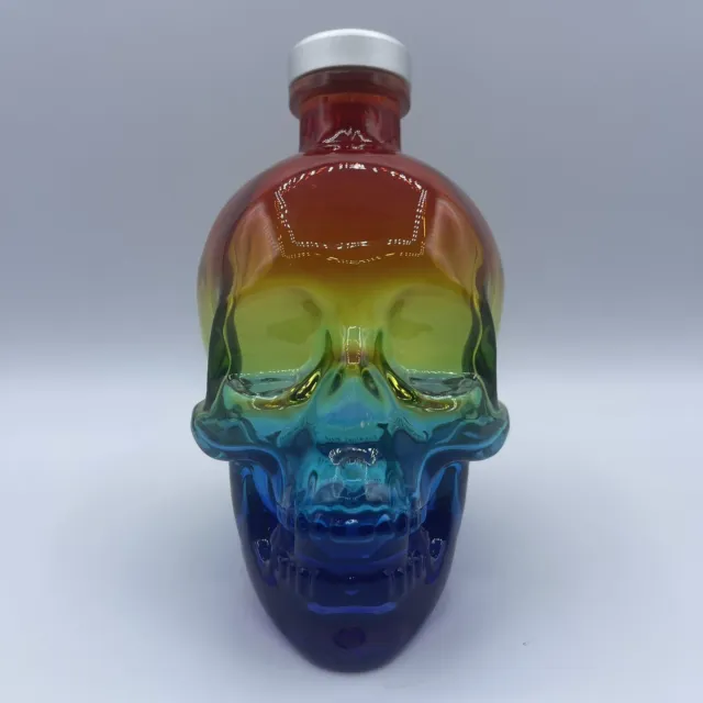 Crystal Head Vodka EMPTY Limited Edition Pride Rainbow Skull 750 mL Glass Bottle