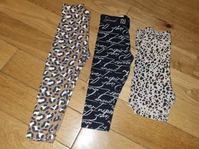 Splendide Ragazze Pacchetto Di Leggings Pantaloncini River Island George Stampa Animale
