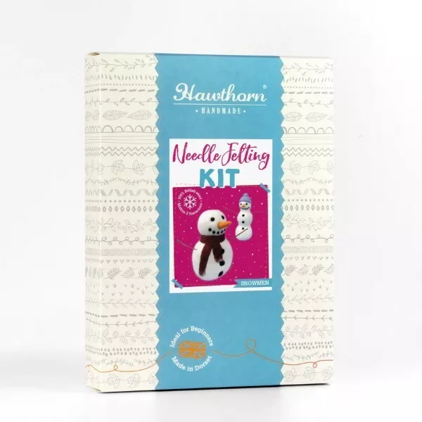 Hawthorn Handmade needle felt kit - new in box - Christmas Snowmen craft