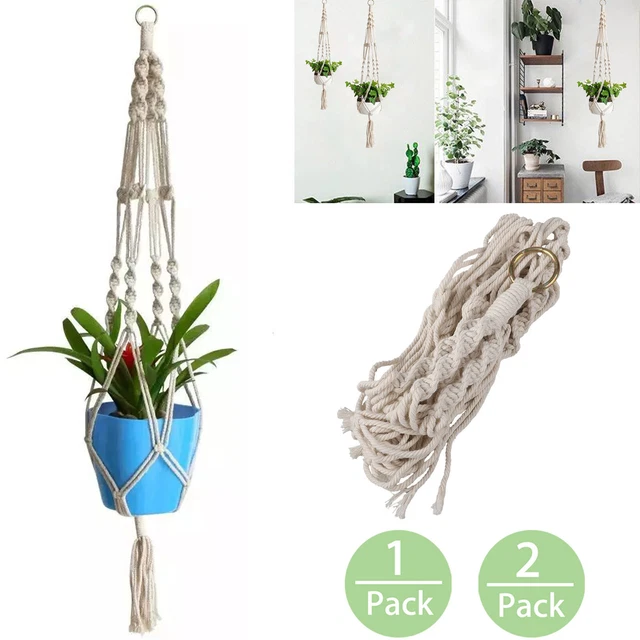 1/2Pack Plant Hanger Flower Pot Plant Holder Large Macrame Jute - 41 Inch 4 Legs