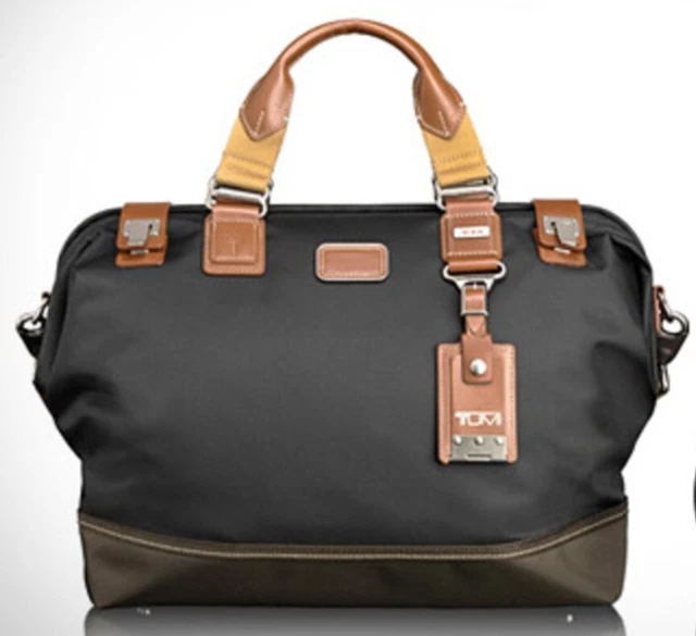 TUMI Alpha Ballistic Leather Travel Duffle Carry on Doctor Bag Tote Weekender