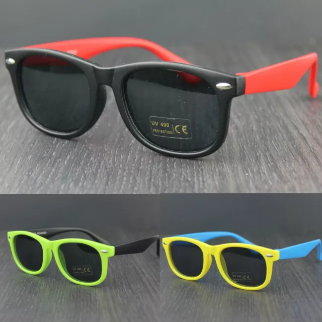 Children Kids Polarised Matte Satin Frame Sunglasses UV400 Protection
