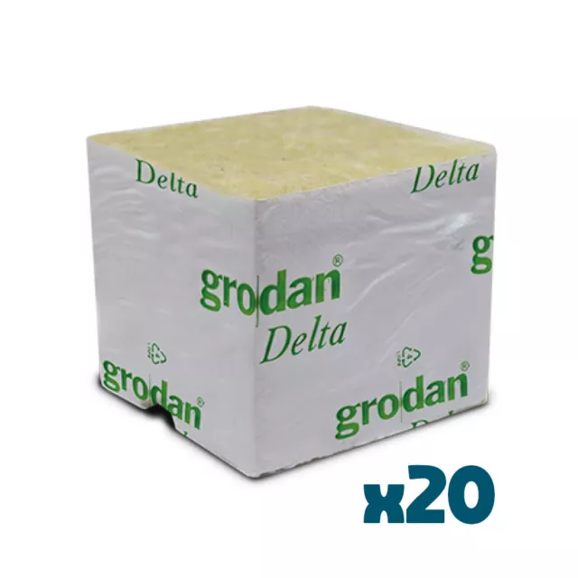 Grodan Delta Rockwool Propagation Clone Cube - 4G Solid X 20 Cubes (75mm X 75mm)